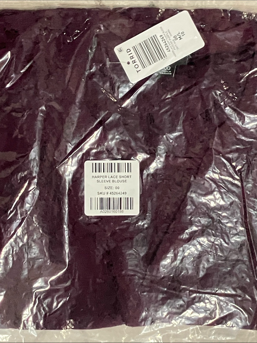Torrid Harper Lace Blouse Size 00 Potent Purple - Picture 11 of 11
